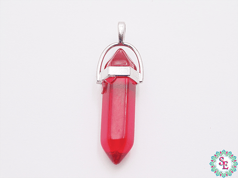 PENDULO DIJE CRISTAL ROJO TRANSPARENTE 8*32MM