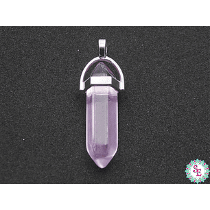 PENDULO DIJE CRISTAL ROSADO TRANSPARENTE 8*32MM