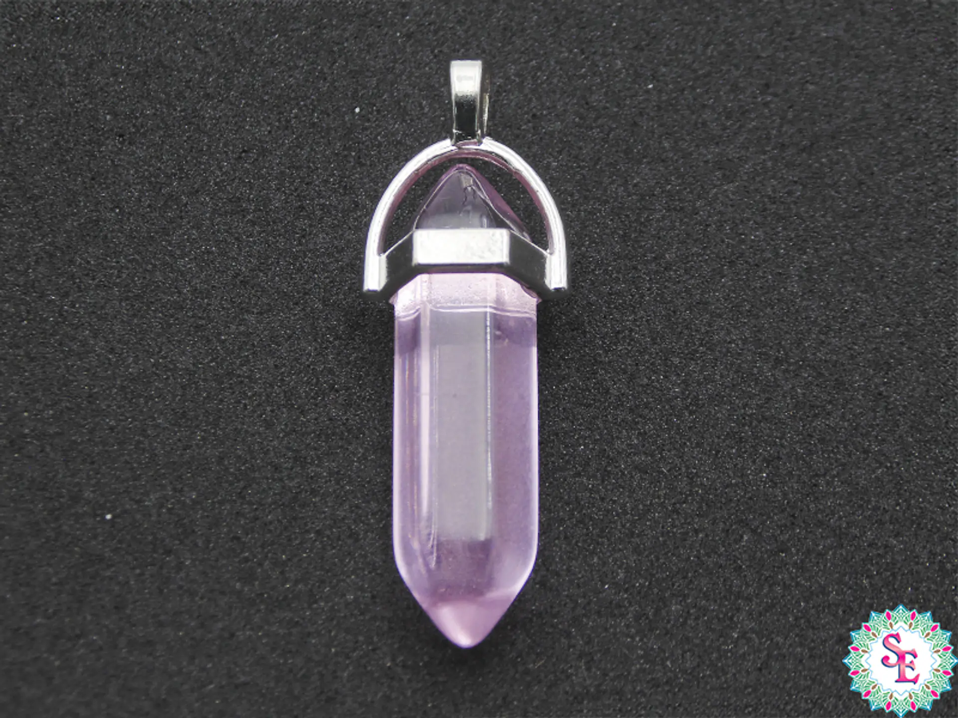 PENDULO DIJE CRISTAL ROSADO TRANSPARENTE 8*32MM 1