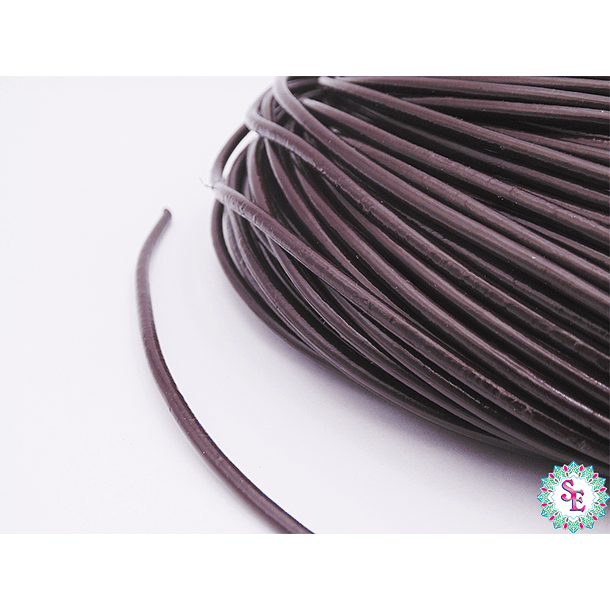 ROUND COW LEATHER 2.5MM BROWN X METER