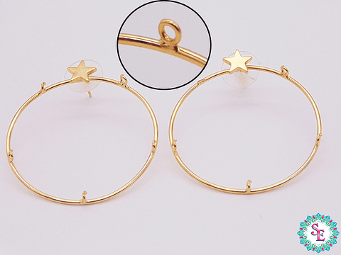 ORO GOLFI HERAJE ARETE 35   40*1.2MM ESTRELLA 