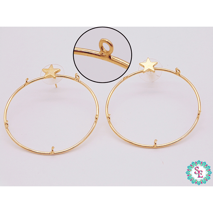 ORO GOLFI HERAJE ARETE 35   40*1.2MM ESTRELLA  1