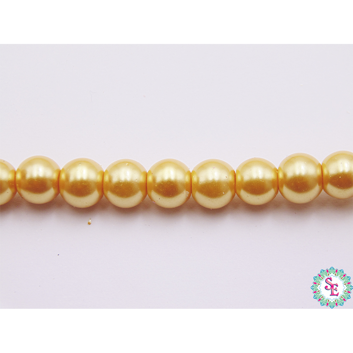 ROUND GLASS PEARLS #6M LIGHT GOLDEN X 145 UNIT APPROX 1