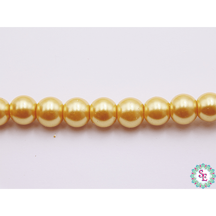 ROUND GLASS PEARLS #6M LIGHT GOLDEN X 145 UNIT APPROX 1