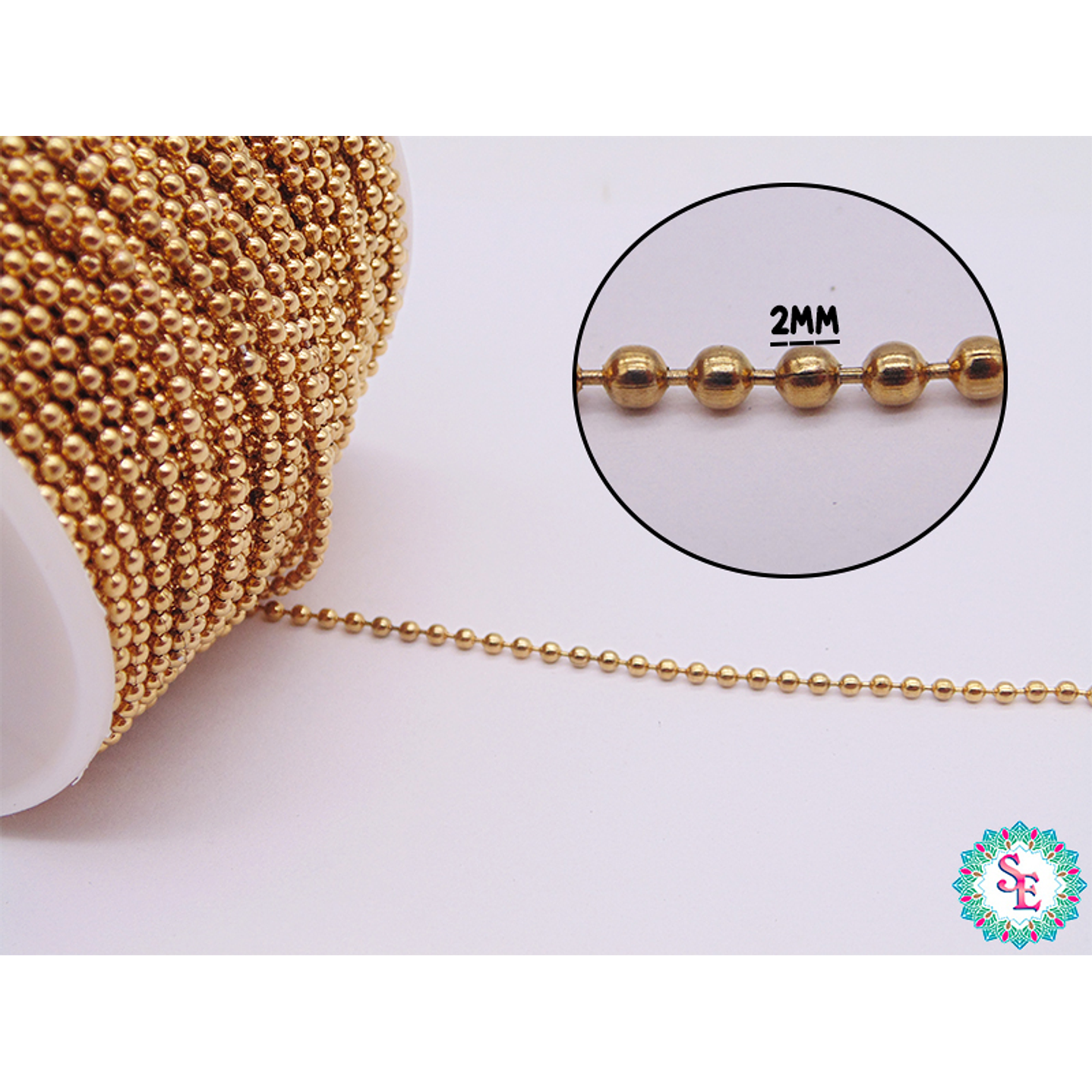  ACERO DORADO  CADENA PUNTICO 2MM 3