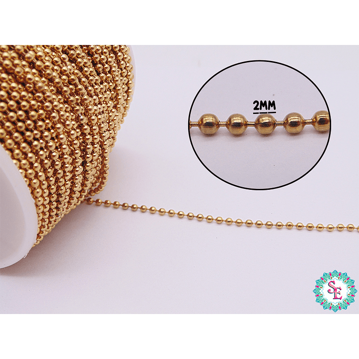  ACERO DORADO  CADENA PUNTICO 2MM 3