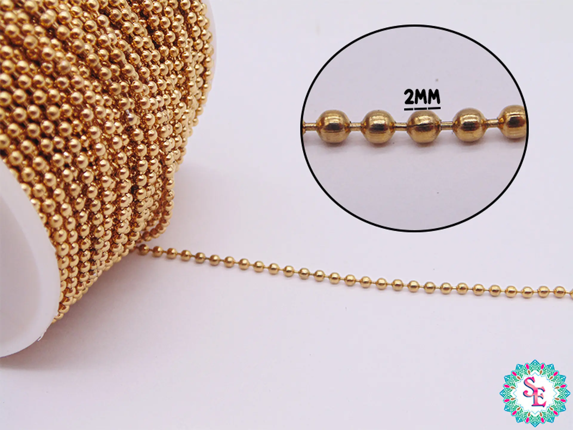  ACERO DORADO  CADENA PUNTICO 2MM 3