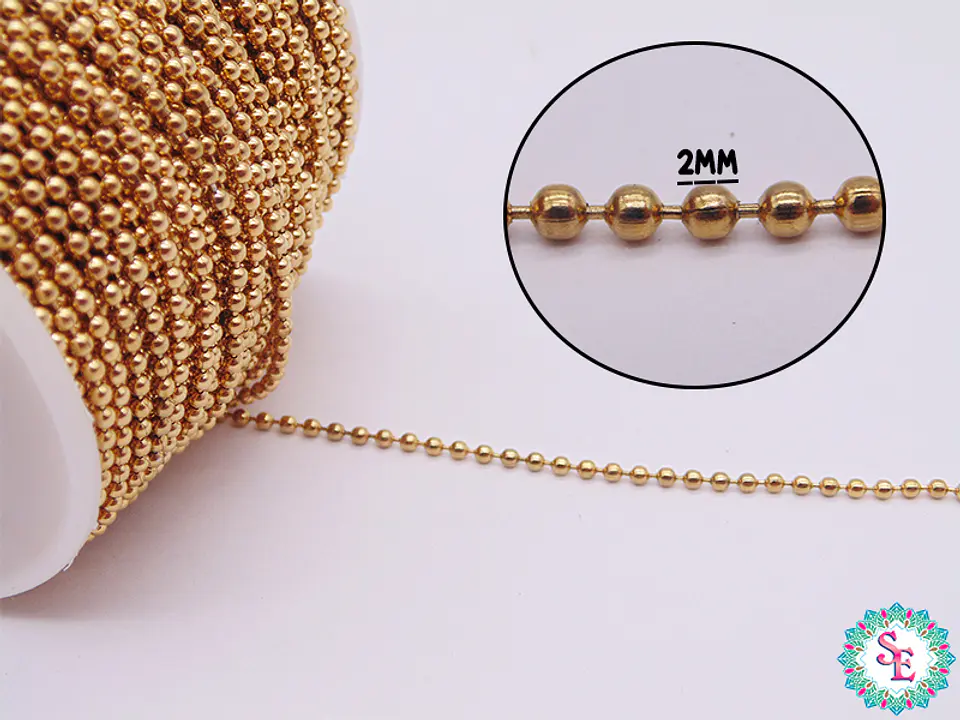  ACERO DORADO  CADENA PUNTICO 2MM 3