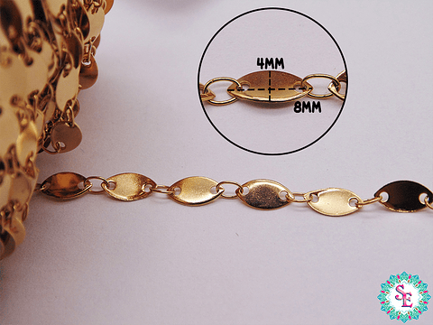 ACERO DORADO CADENA OVALADA 8*4MM