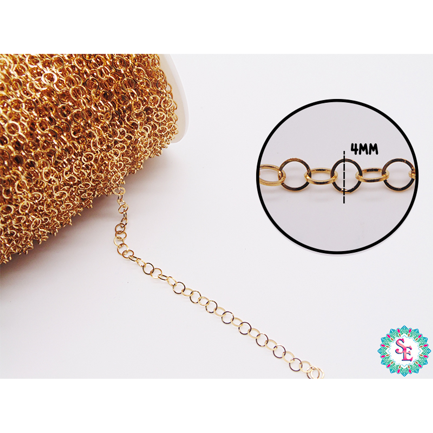 ACERO DORADO  CADENA ARGOLA 4MM  2