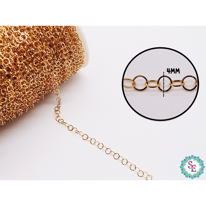 ACERO DORADO  CADENA ARGOLA 4MM  2