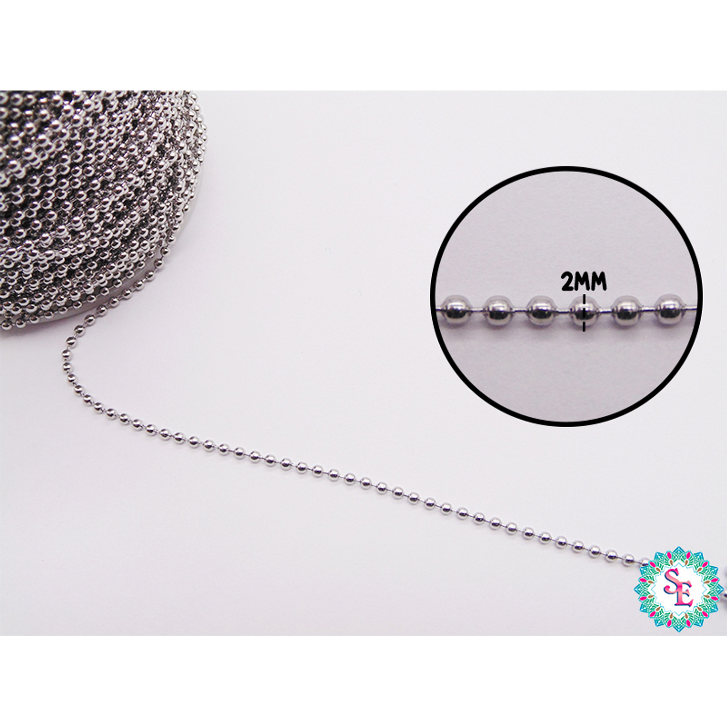  ACERO PLATEADO CADENA PUNTO 2.0MM  3