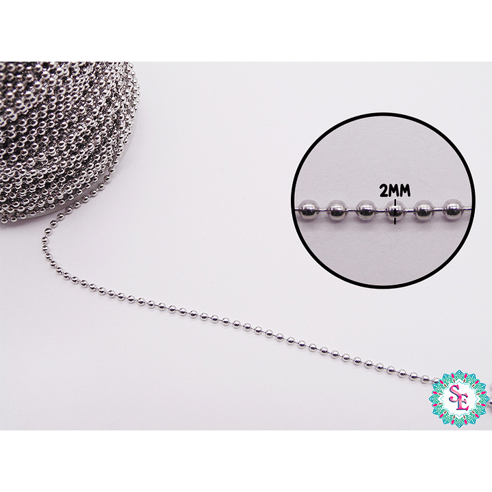  ACERO PLATEADO CADENA PUNTO 2.0MM  3
