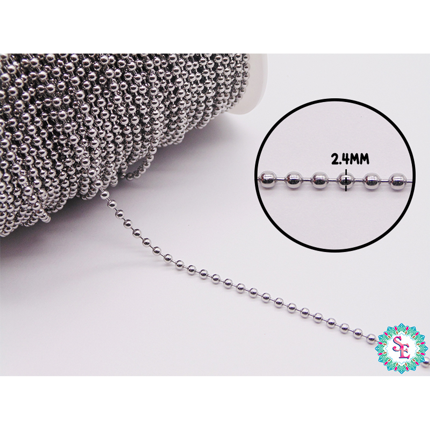 ACERO PLATEADO CADENA PUNTO 2.4 1