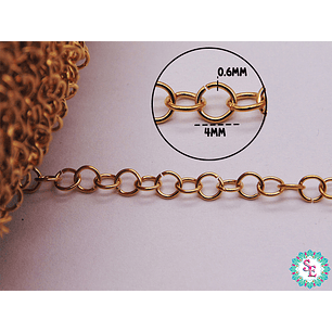 ACERO DORADO  CADENA ARGOLLA 0.6*4MM 