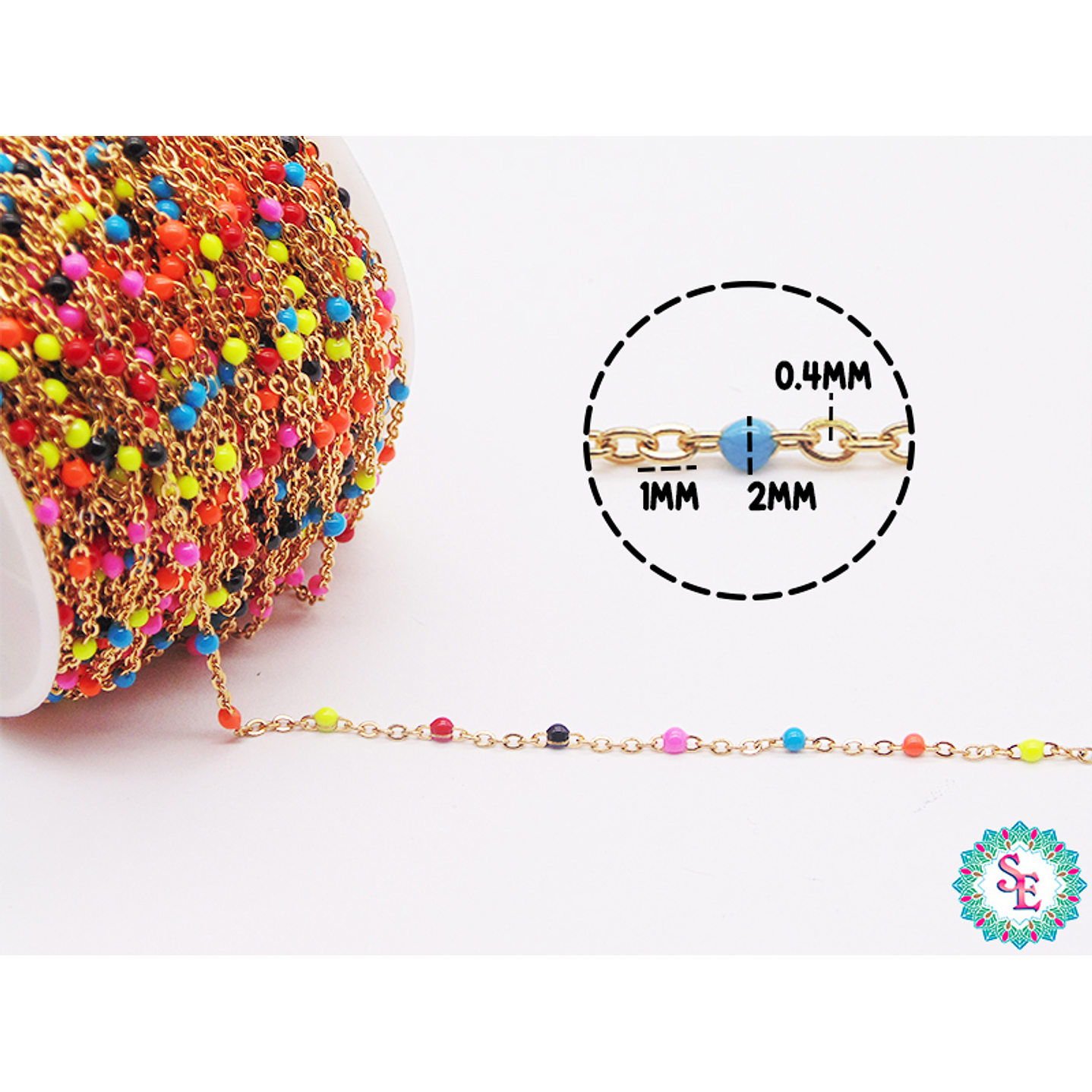 ACERO DORADO CADENA  0.4MM PEQUEÑO MIX  3