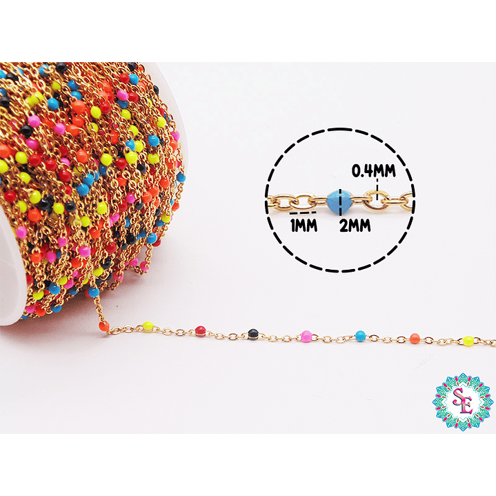 ACERO DORADO CADENA  0.4MM PEQUEÑO MIX  3