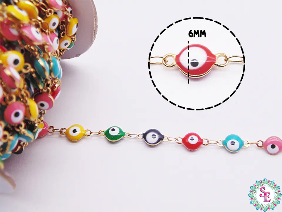 ACERO DORADO  CADENA OJO REDONDO PLANO MIX COLOR 6MM  3