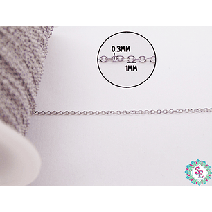CADENA ACERO PLATEADA 0.3MM OVALADA