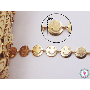 ACERO DORADO CADENA CARITA FELIZ 8MM 