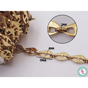 ACERO DORADO CADENA PLANA GRUESA 13*8MM # 115