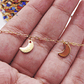 ACERO DORADO CADENA DIJE LUNA - Miniatura 2
