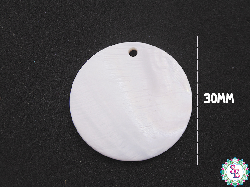 FLAT ROUND MOTHER OF PEARL 30MM X 30 GRAMS (APPROXIMATE 10 UNIT)