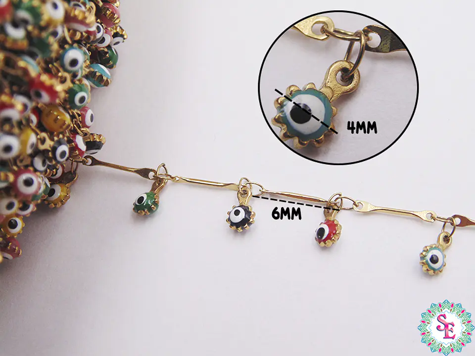 ACERO DORADO CADENA SEPARADOR DIJE OJO 4.47MM PQ MIX 2