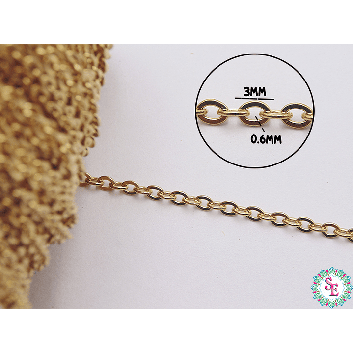 ACERO DORADO CADENA OVALADA 0.6MM  2