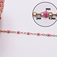 GOLDEN STEEL CHAIN 0.5MM FUCHSIA SPACER X METER - thumbnail 1