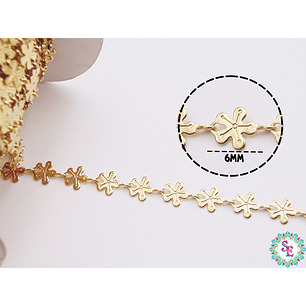 ACERO DORADA CADENA FLOR 6MM