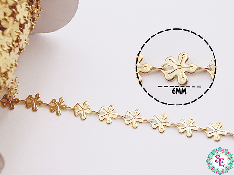 ACERO DORADA CADENA FLOR 6MM