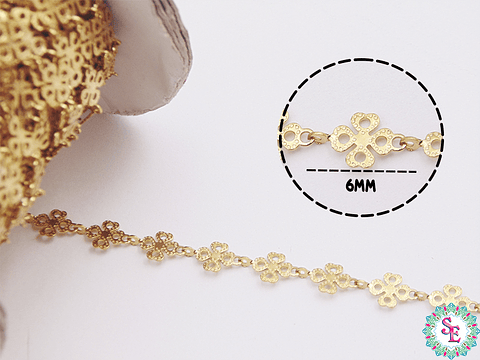 ACERO DORADA CADENA TREEBOL 6MM