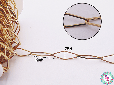 ACERO DORADO CADNA ROMBO 7*19MM 