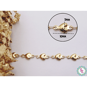ACERO DORADO CADENA SEPARADOR CORAZON 10*5*2MM 