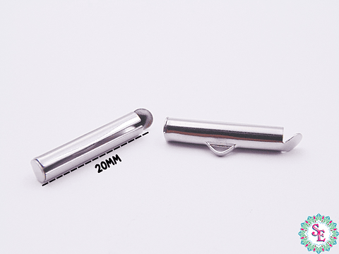 ACERO PLATEADO TERMINAL FLAUTA 20MM (MIYUKI-CHAQUIRA) 