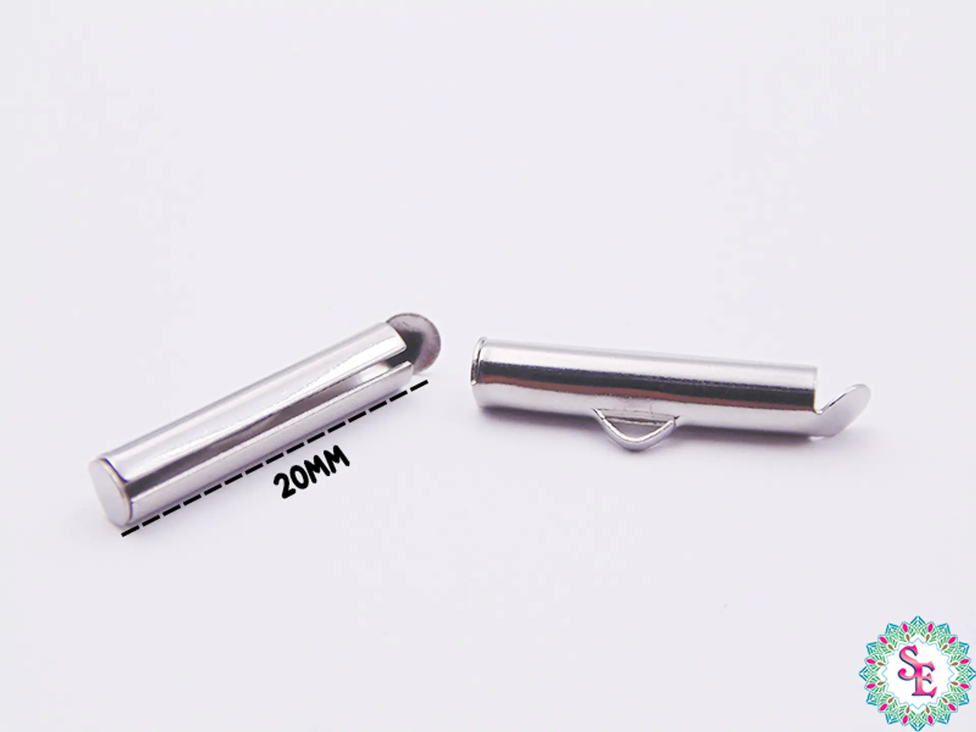 ACERO PLATEADO TERMINAL FLAUTA 20MM (MIYUKI-CHAQUIRA)  1