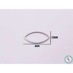ACERO PLATEADO OVALO SILUETA 17*8MM X 5 UNIDADES