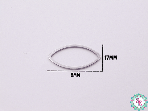 ACERO PLATEADO OVALO SILUETA 17*8MM X 5 UNIDADES