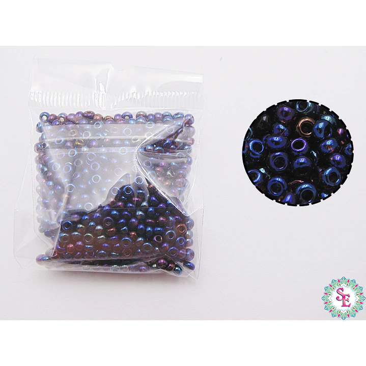 CHAQUIRA CHECA 8/0 AZUL IRIZADO X 20 GRAMOS  1