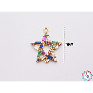 RODIO DORADO TERMINAL ESTRELLA CIRCON MIX 19MM