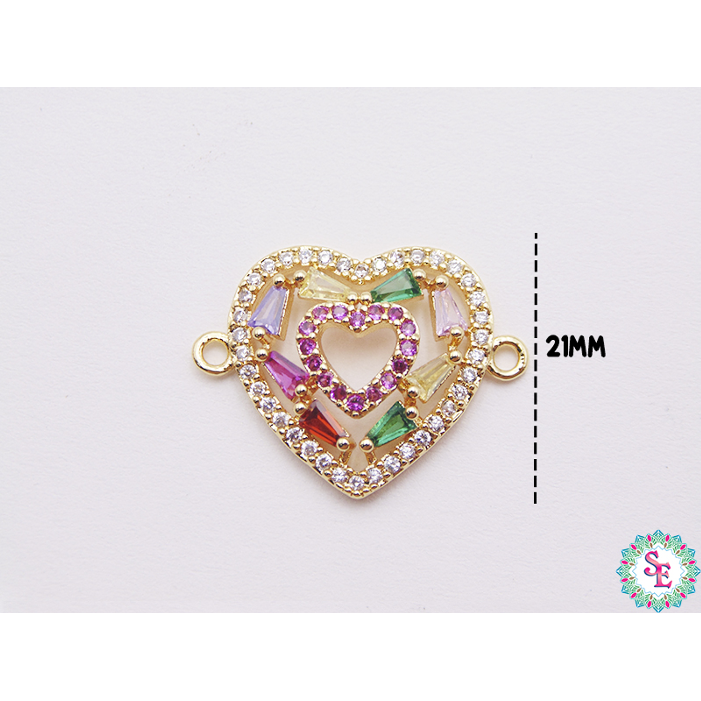 RODIO DORADO TERMINAL CORAZÓN CURVO CIRCÓN MINI 15MM 1