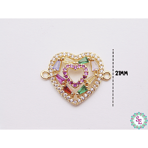 RODIO DORADO TERMINAL CORAZÓN CURVO CIRCÓN MINI 15MM