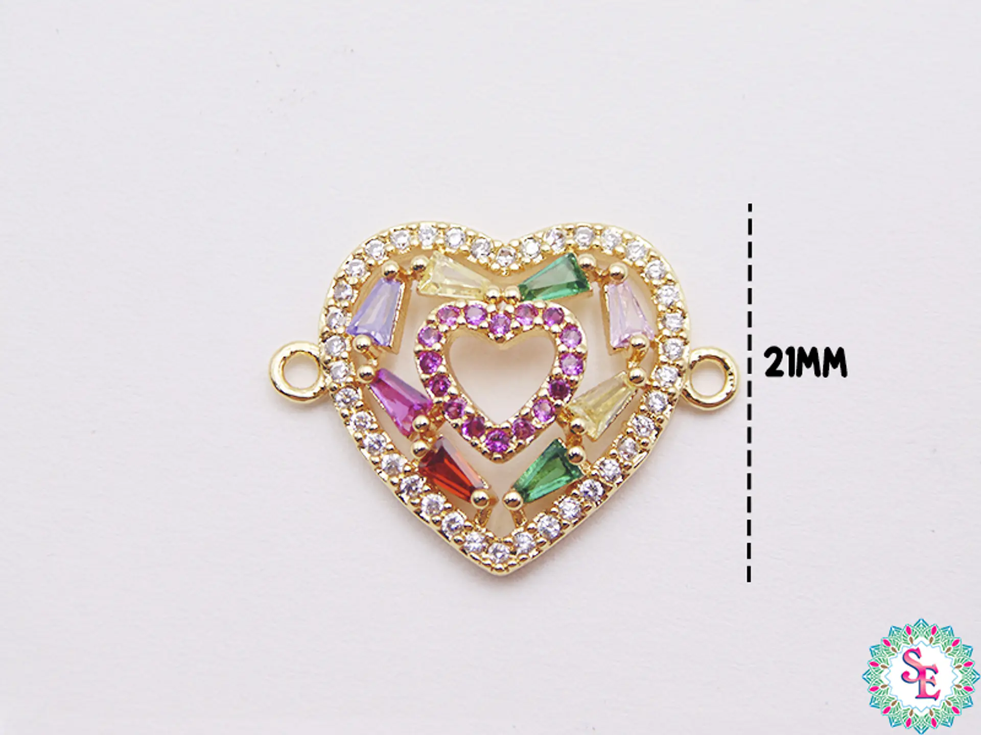 RODIO DORADO TERMINAL CORAZÓN CURVO CIRCÓN MINI 15MM 1