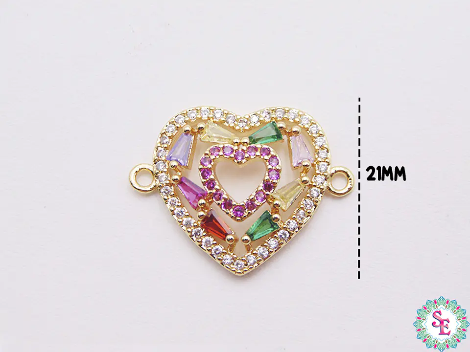 RODIO DORADO TERMINAL CORAZÓN CURVO CIRCÓN MINI 15MM 1