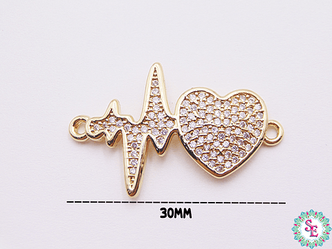 RODIO DORADO TERMINAL CORAZÓN SIGNO VIDA CIRCÓN BLANCO 30MM