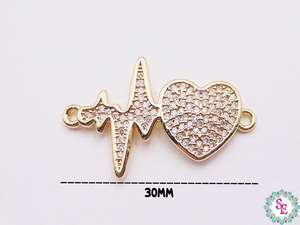 RODIO DORADO TERMINAL CORAZÓN SIGNO VIDA CIRCÓN BLANCO 30MM 1