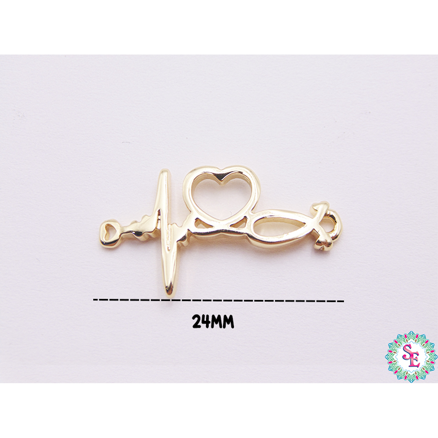 RODIO DORADO TERMINAL VIDA CORAZON INFINITO 24MM 1