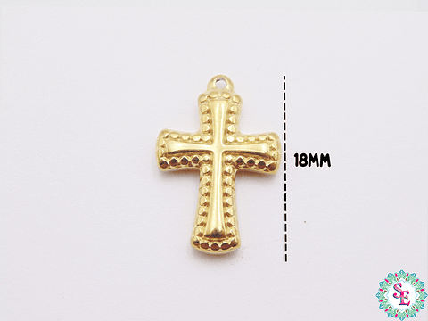 ACERO DORADO CRUZ MACIZA 18*12MM 