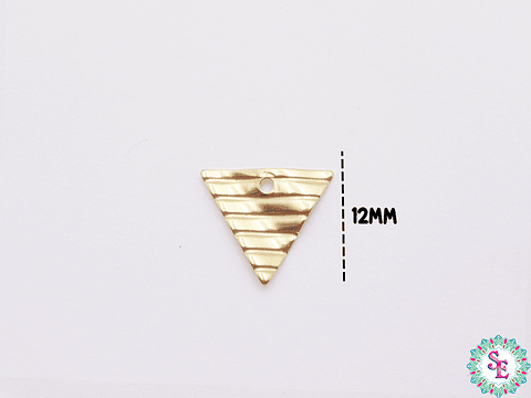 ACERO DORADO DIJE TRIANGULO ACANALADA 12MM